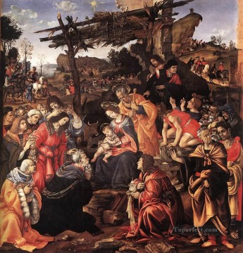 Filippino Lippi Painting - Adoración de los Magos 1496 Christian Filippino Lippi